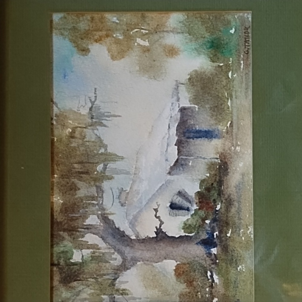 Rustic Landscape Art with Bamboo Frame - Picture 2 of 9